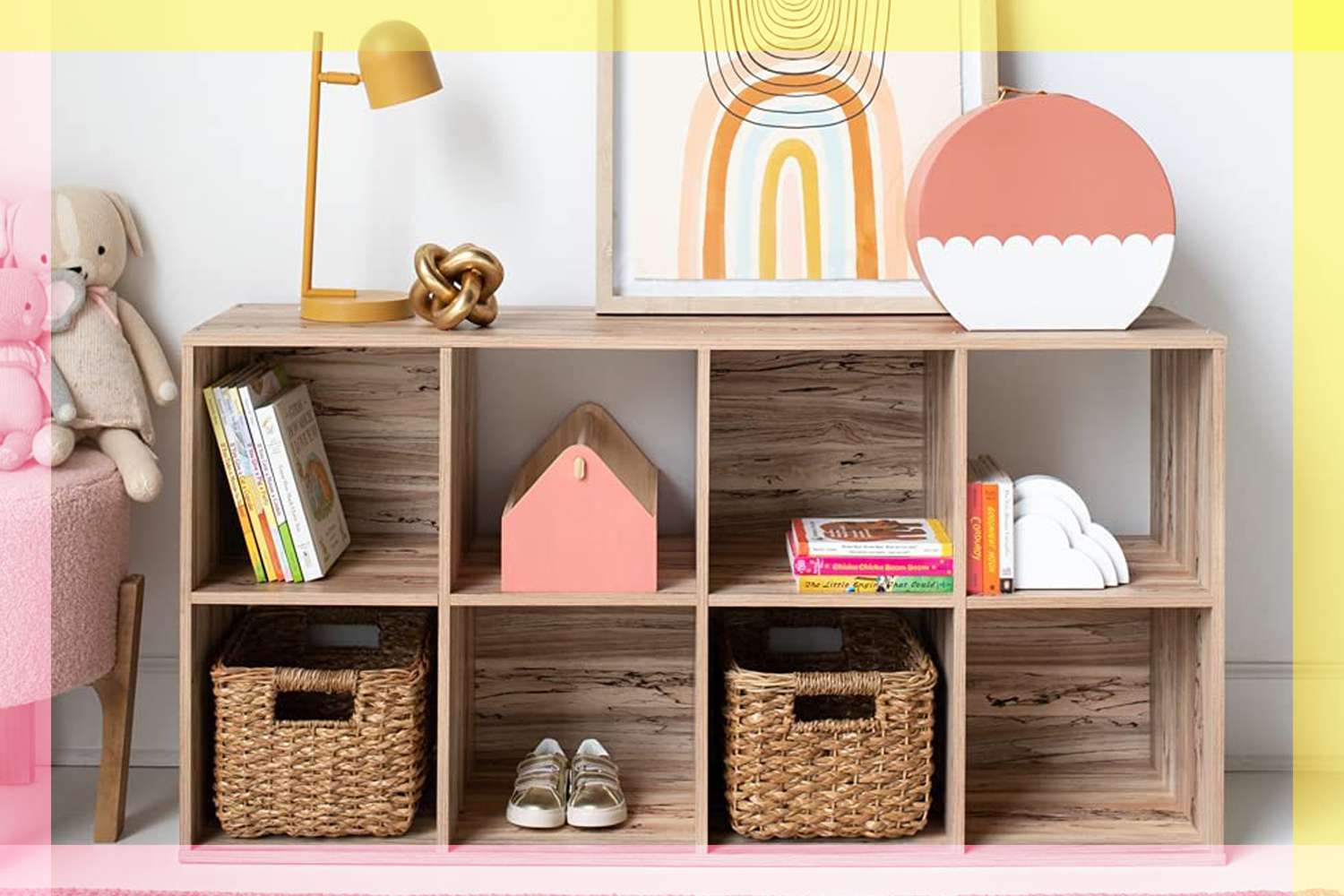 Bookshelf Storage Organizer Cabin Children Book Rack Durable for Home Furniture 