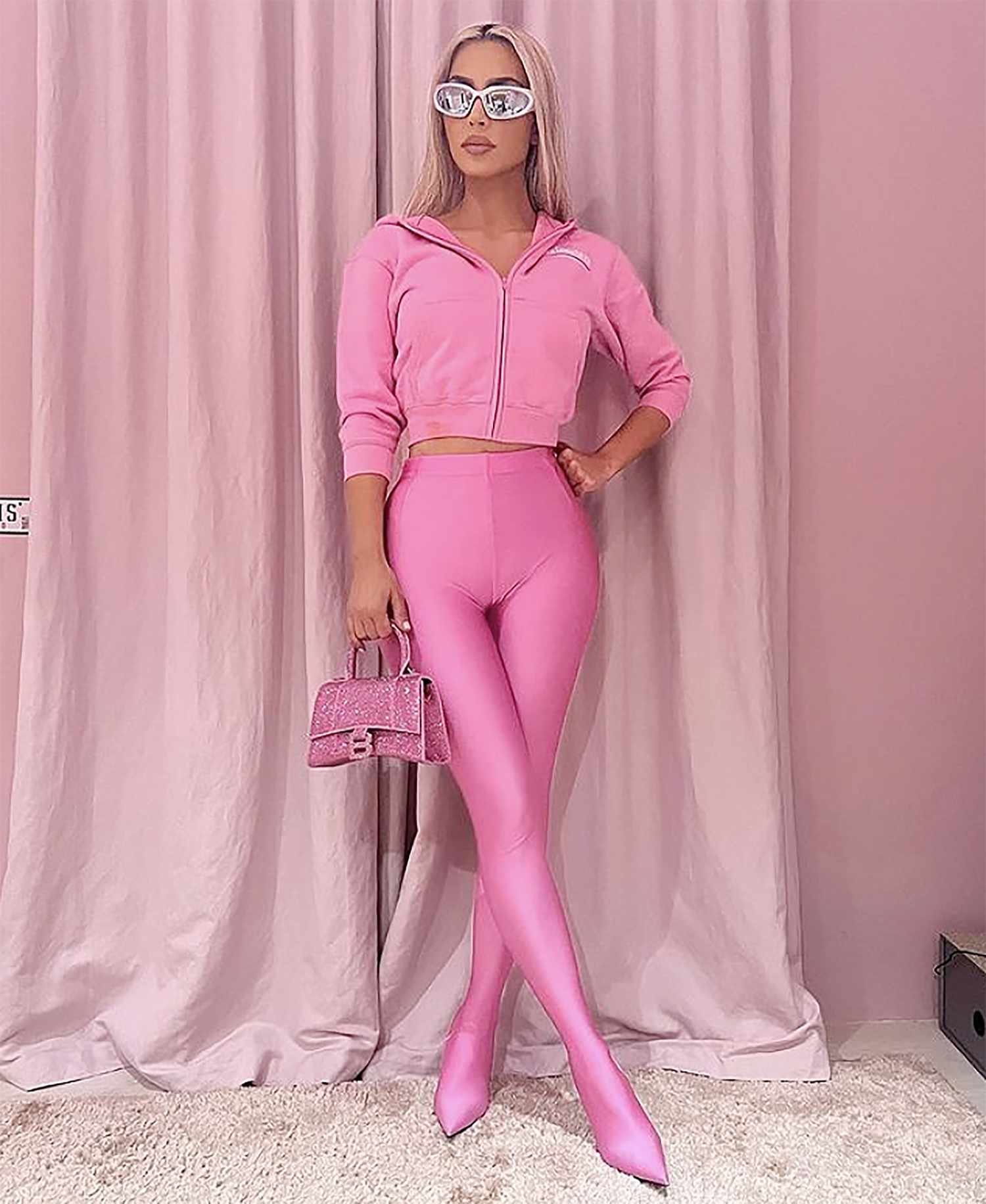 Balenciaga Barbie! Kim Kardashian Wears All-Pink in Pics by North | PEOPLE.com