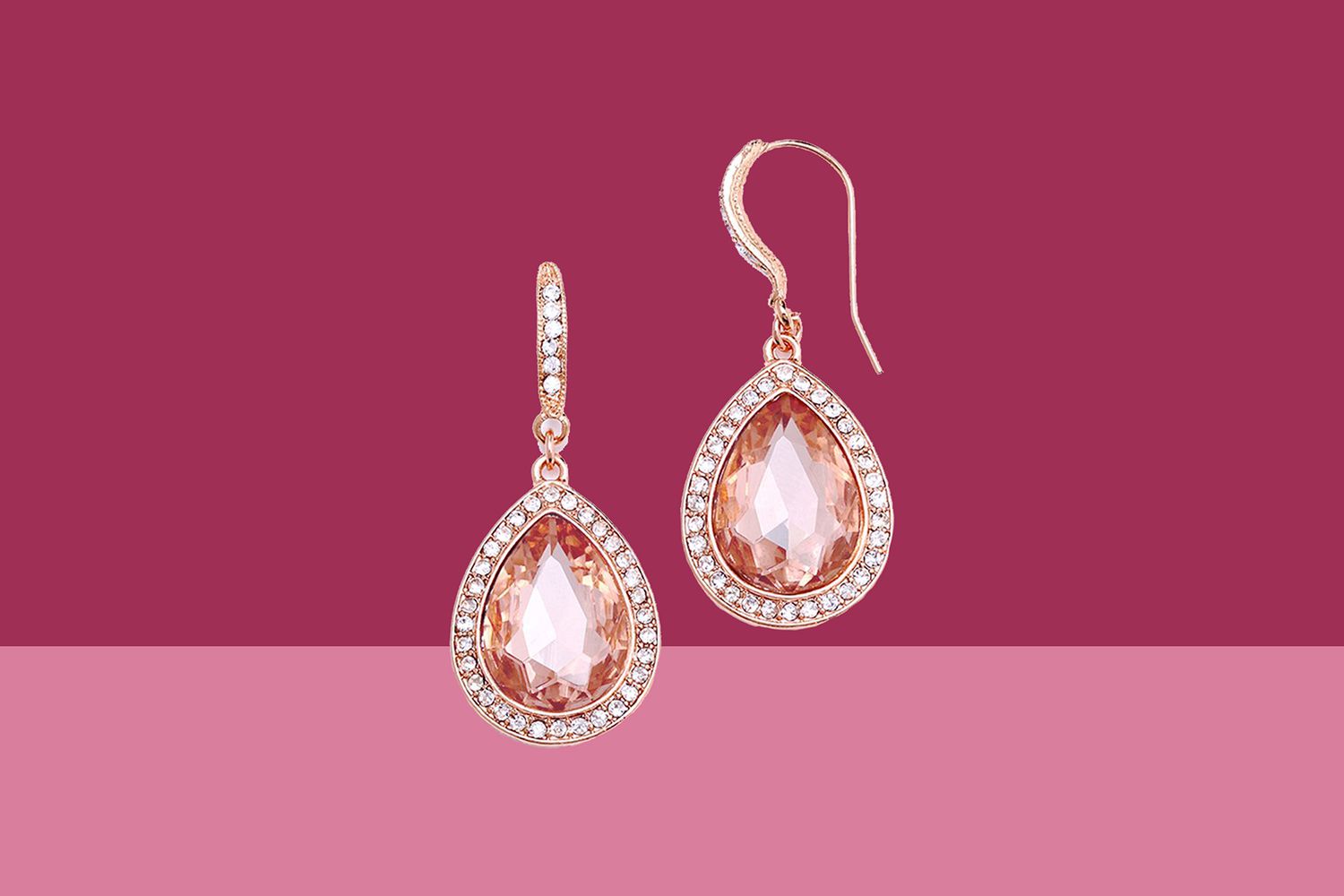 Bridal Jewelry Thea Earrings Bridal Earrings Pink Crystal Glass Earrings Wedding Earrings Wedding Bride bridesmaids earring