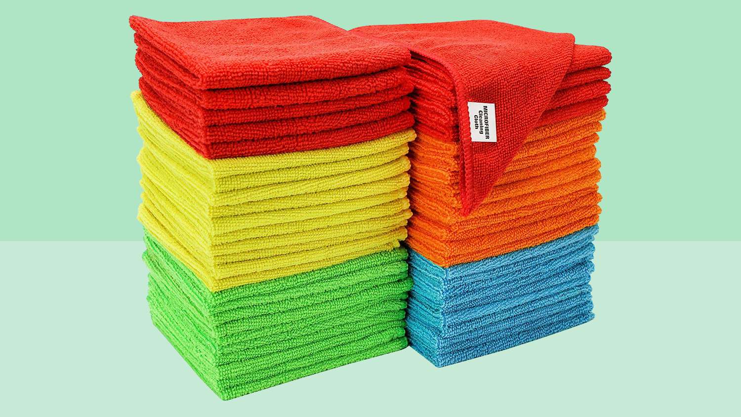 5 Extra Thick Microfiber Cleaning Cloths with 5 Bright Colors Super Absorbent