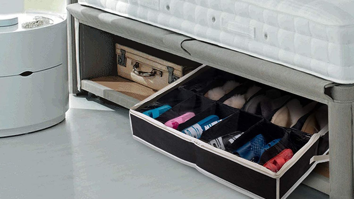 Hot New 12 Pairs Shoes Under Bed Shoe Organizer Holder Container Closet Box Bag