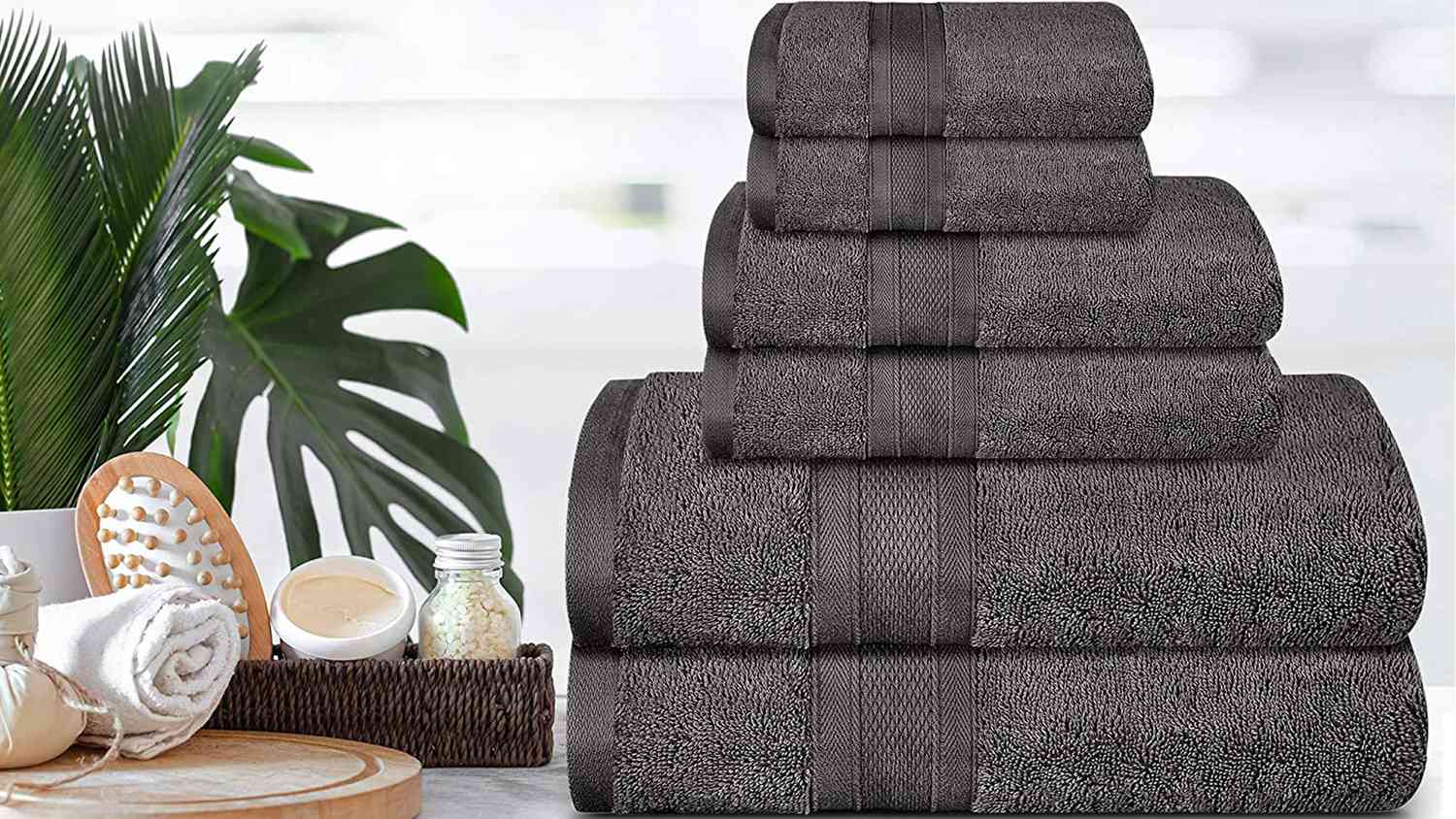 Super Soft TRIDENT TRISAFE Bath Towels 2 Piece Bath Towel Quick-Dry Highly Absorbent Easy Care Magnet Black