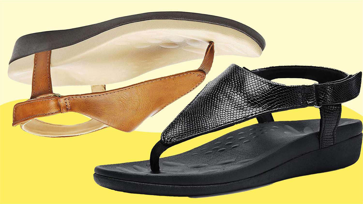 UTENAG Womens Arch Support Sandals Orthotic Adjustable Thong Flip Flops
