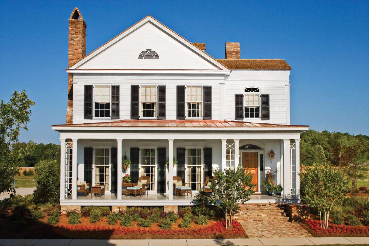 Traditional southern style cottage with spacious porch architecture blueprints 