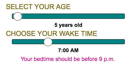Bedtime By Age Chart