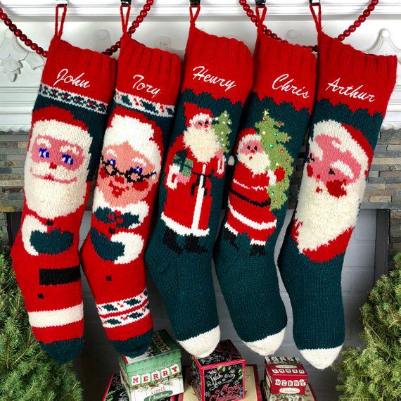 Personalised Christmas Reindeer Red" Christmas Stockings Socks 