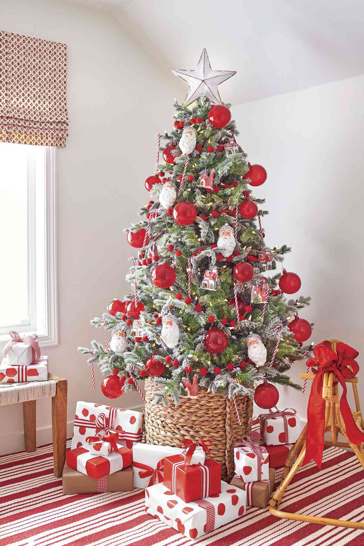 Red Large Modern Ceramic Christmas Tree Star 