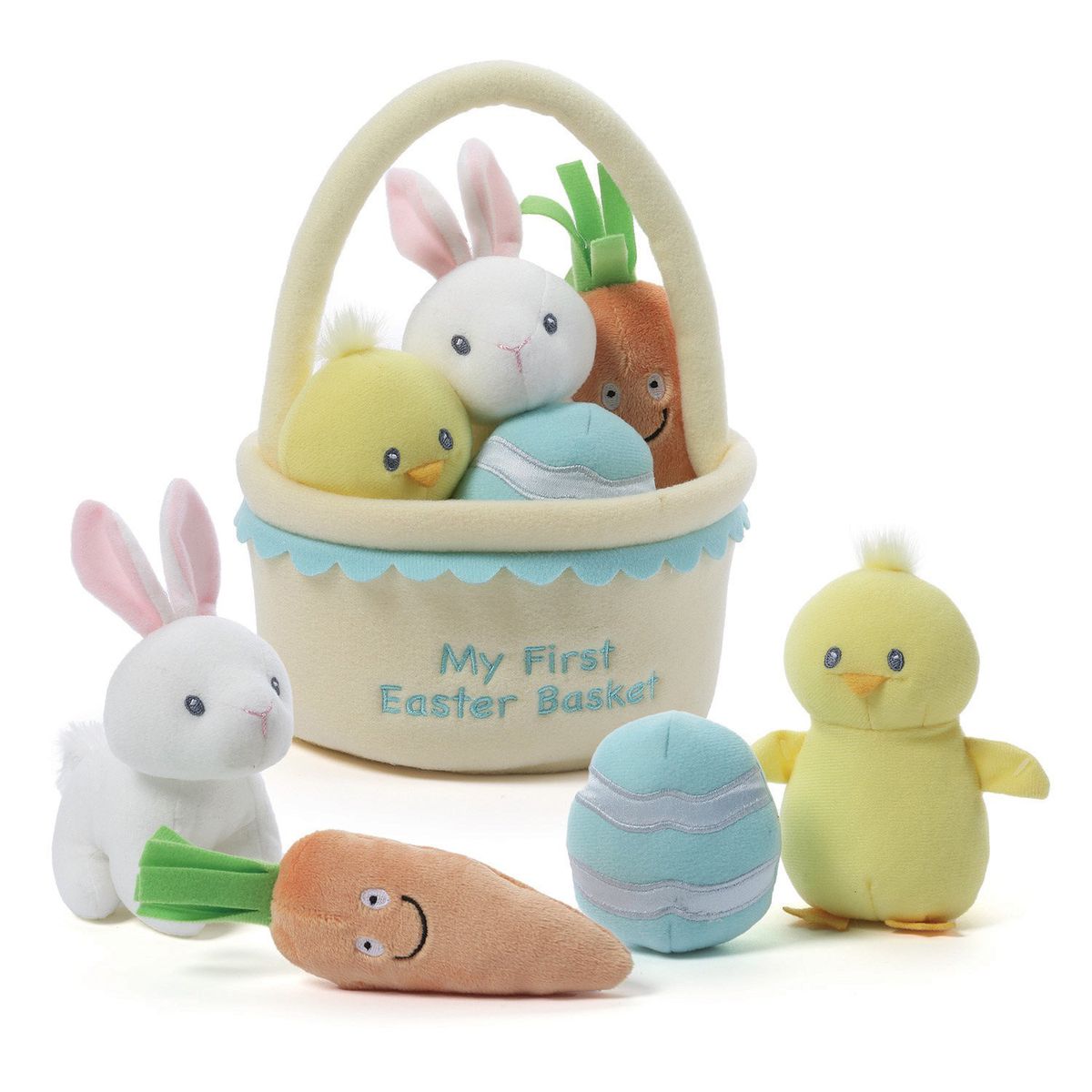 Bunny and Carrot Cottage Plush Toy for Kids Easter Playset 