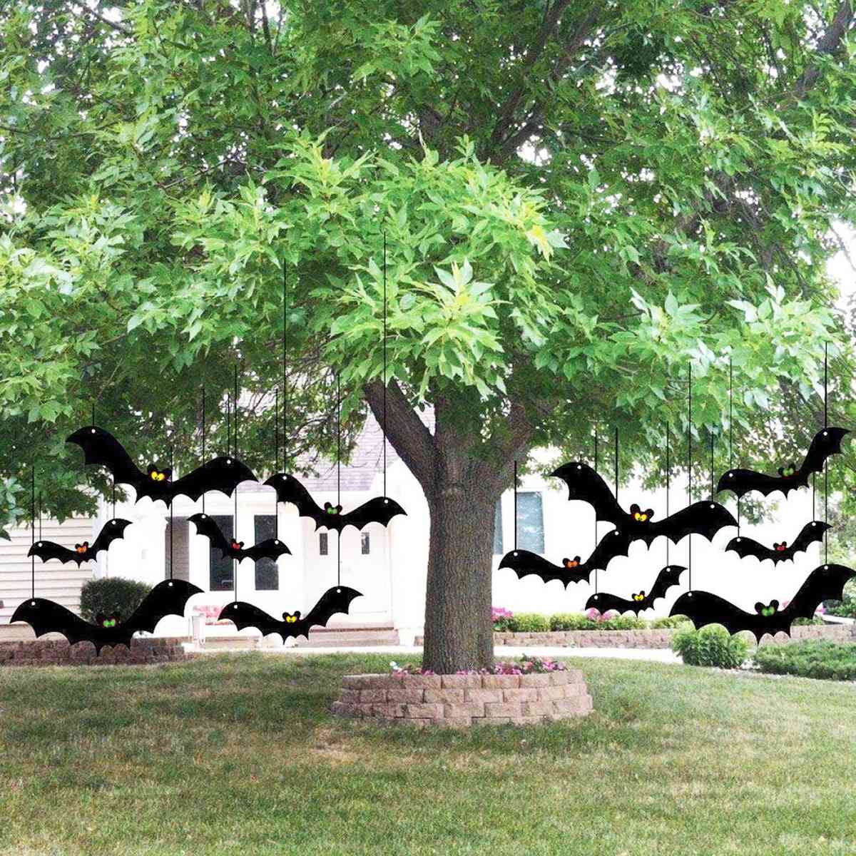 2 PACK CREEPY DEATH & CHAINSAW DESIGN HALLOWEEN GIANT SCARY WINDOW SILHOUETTES 