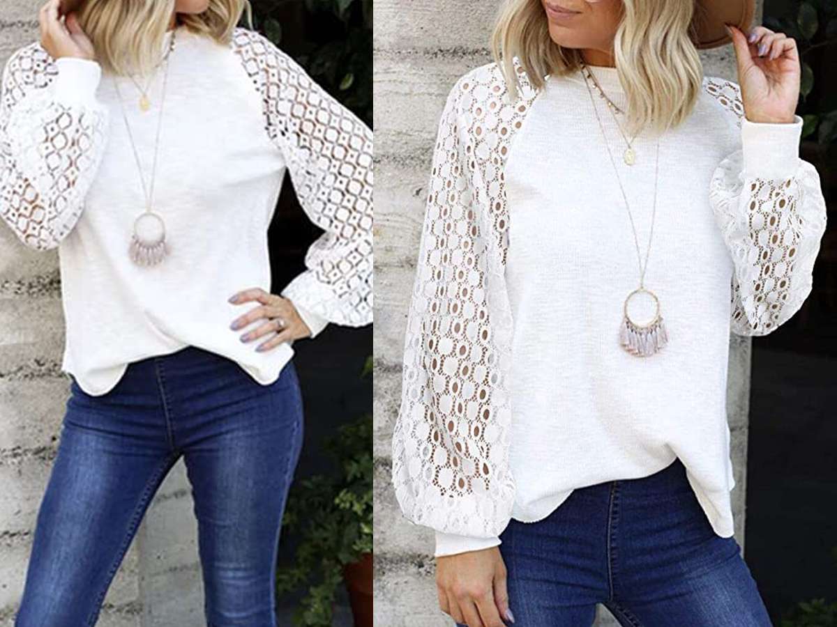 TM Womens Lace Long Sleeve Casual Blouse Fulltime Autumn&Winter Clothing,