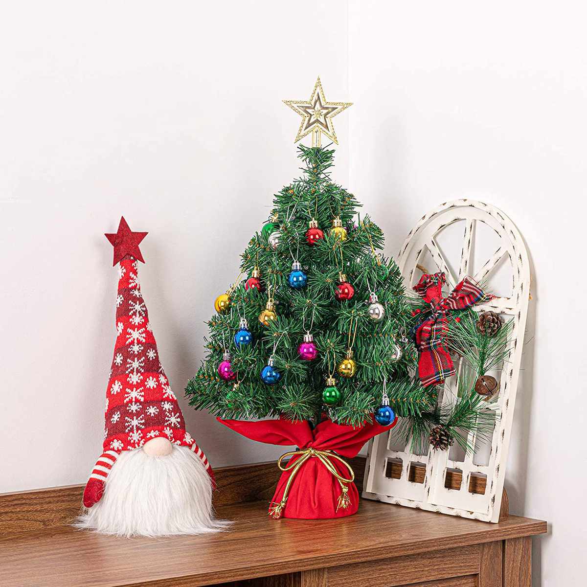 Mini Desk Table Top Christmas Xmas Christmas Tree Party Ornaments Decor Gift US 