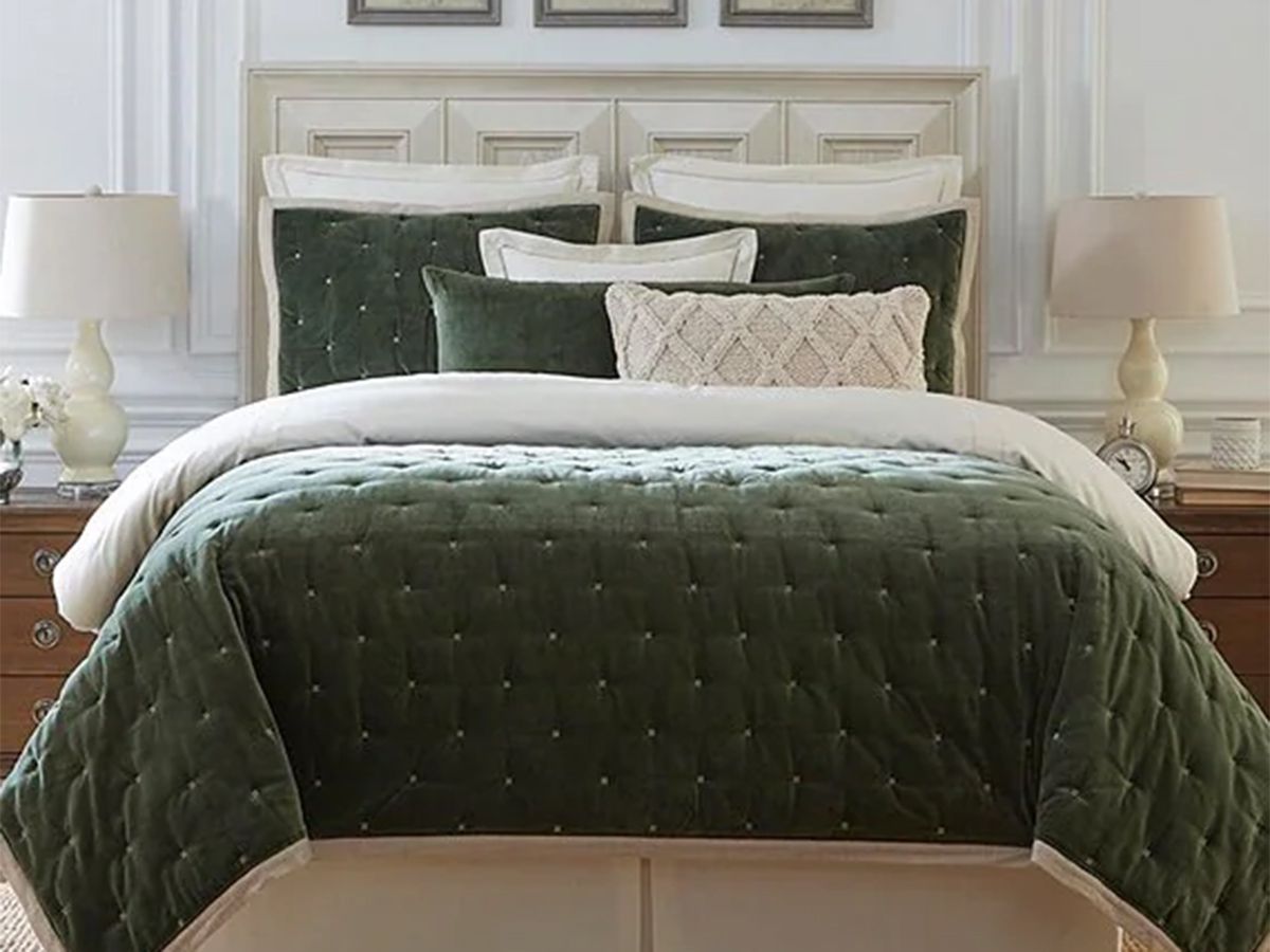 3PCs Quilted ZigZag Plain Color Bedspread Set Double King With Pillowcase Sale 