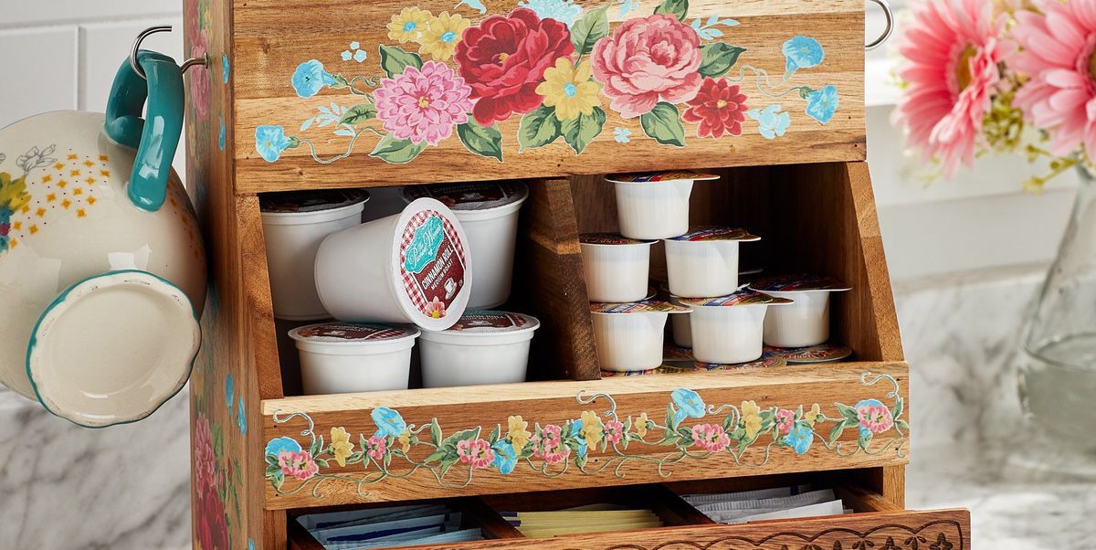 8 Compartment Tea/Spice Holder Vintage Floral Charming spice box versatile box 