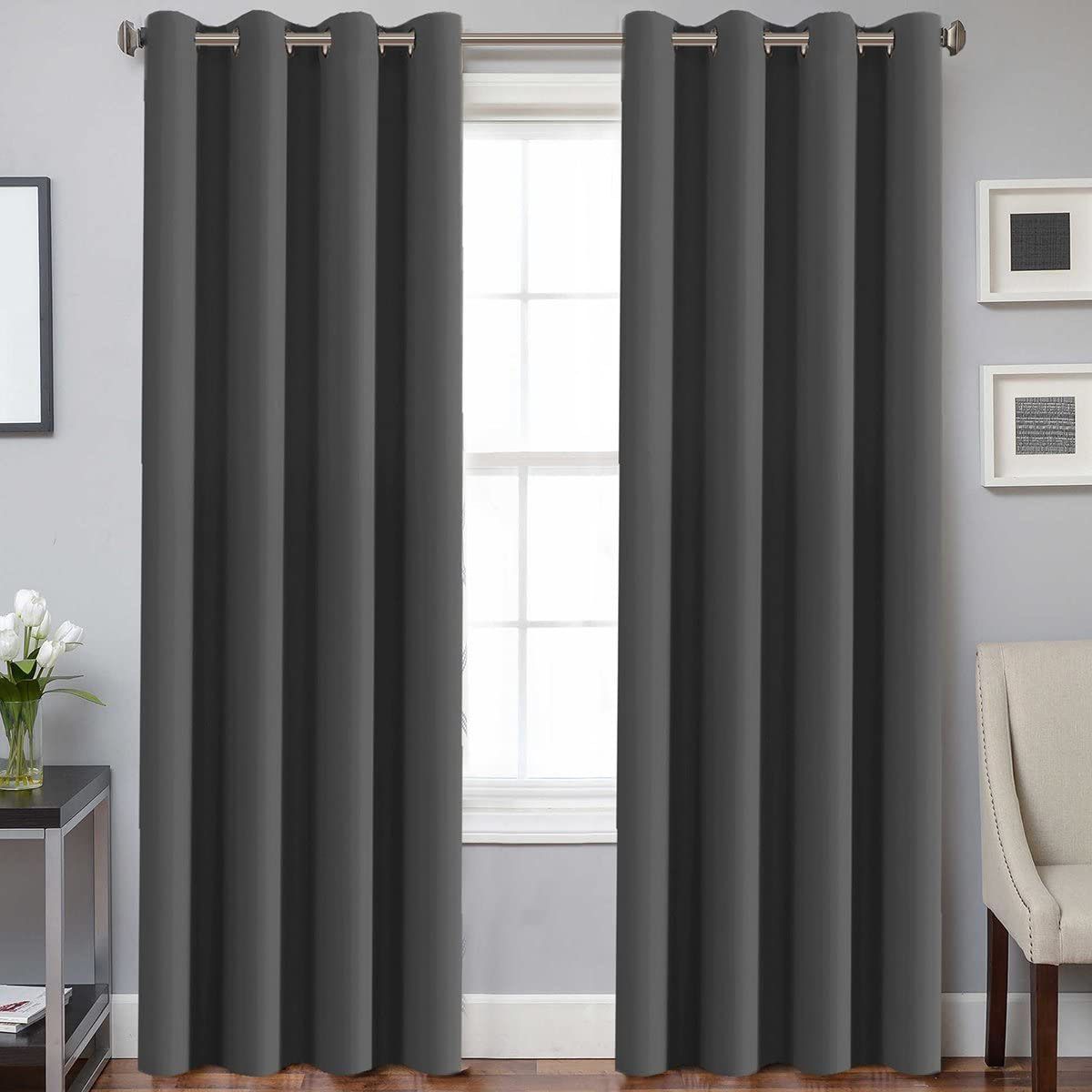 Door Curtain For Bedroom Blackout Room Darkening Solid Polyester Window Curtain 