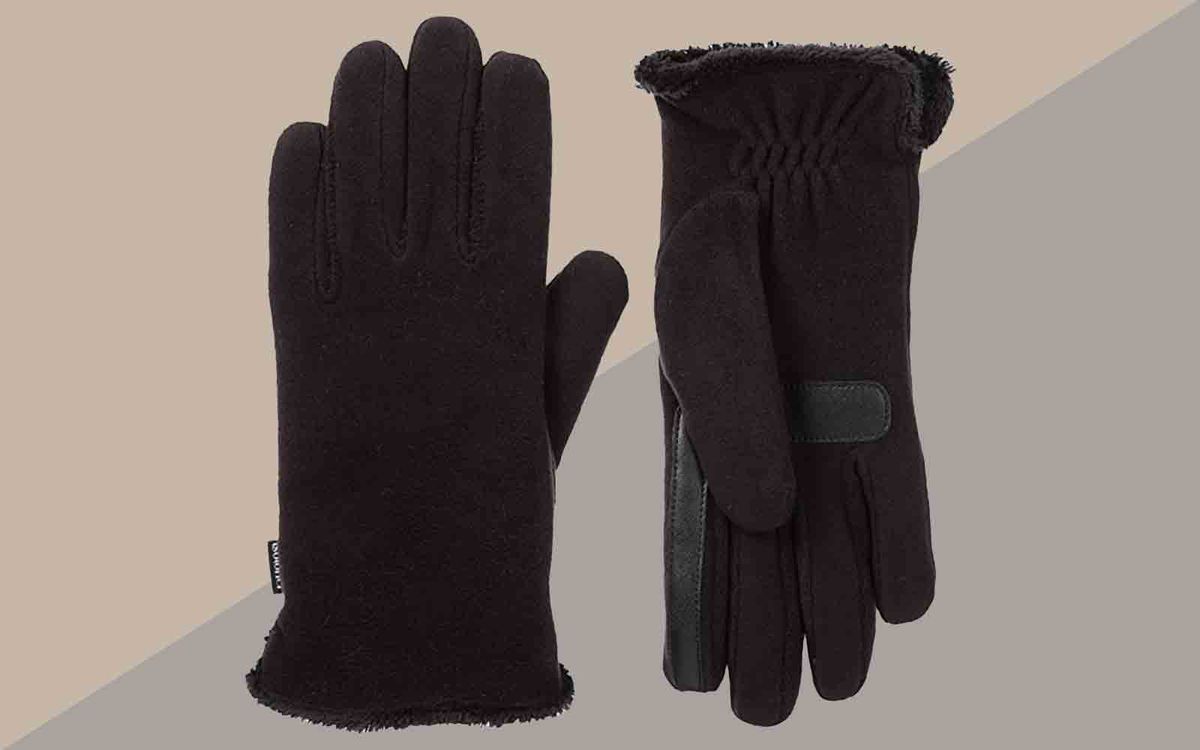 Isotoner Smart Touch 2.0 Black Fleece Lined Outerwear Winter Gloves NEW