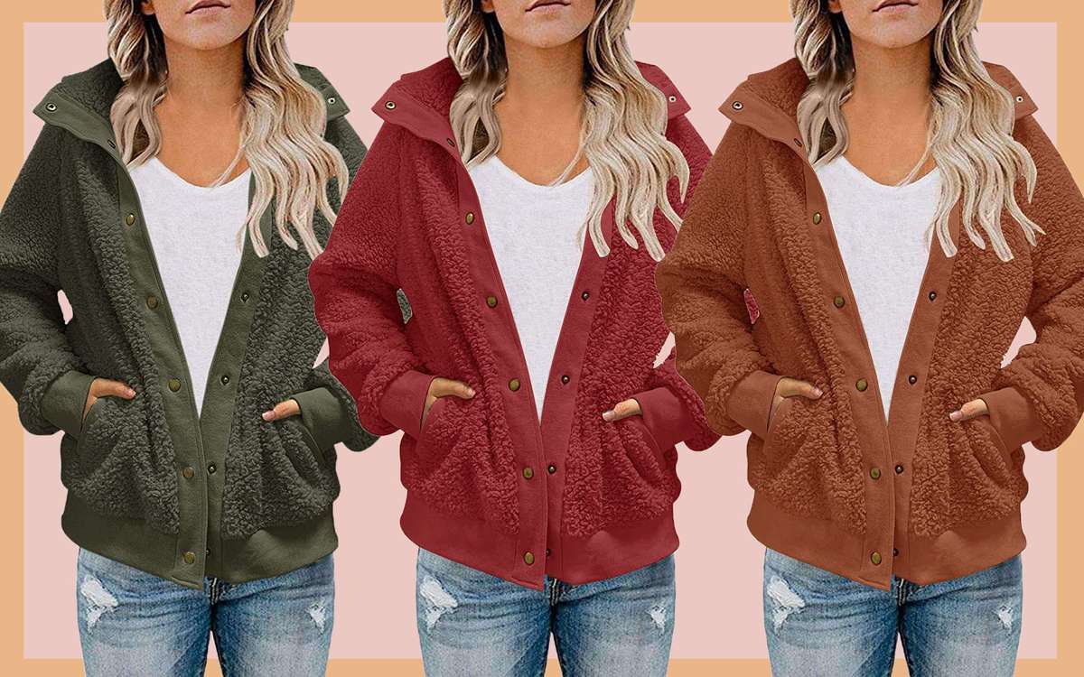 ZHOUYF Womens Fluffy Fleece Warm Coat Winter Thicken Outdoor Long Sleeve Jackets Fashion Splicing Zipper Hoodies Outwear