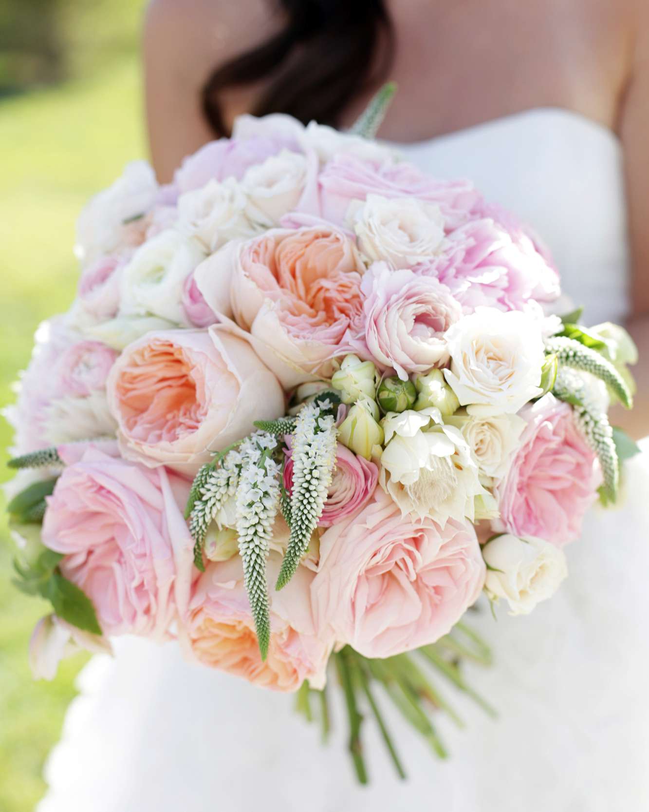 Pink Silk Rose Hand Tie 24 Roses Silk Bridal Wedding Bouquet 