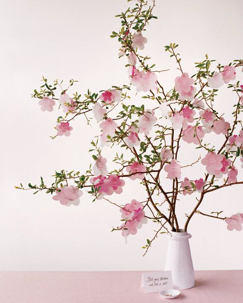 Case Artificial "silk" Cherry Blossom Flowers  Petals Pink/Cream 