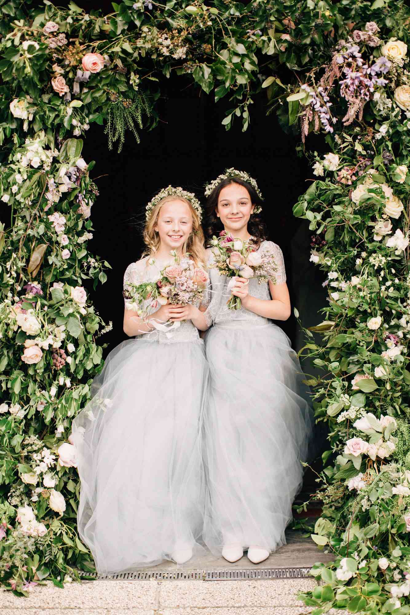 18/7y Beautiful Lilac White Pretty Girls Flower Girl Bridesmaid Occasion Dress 