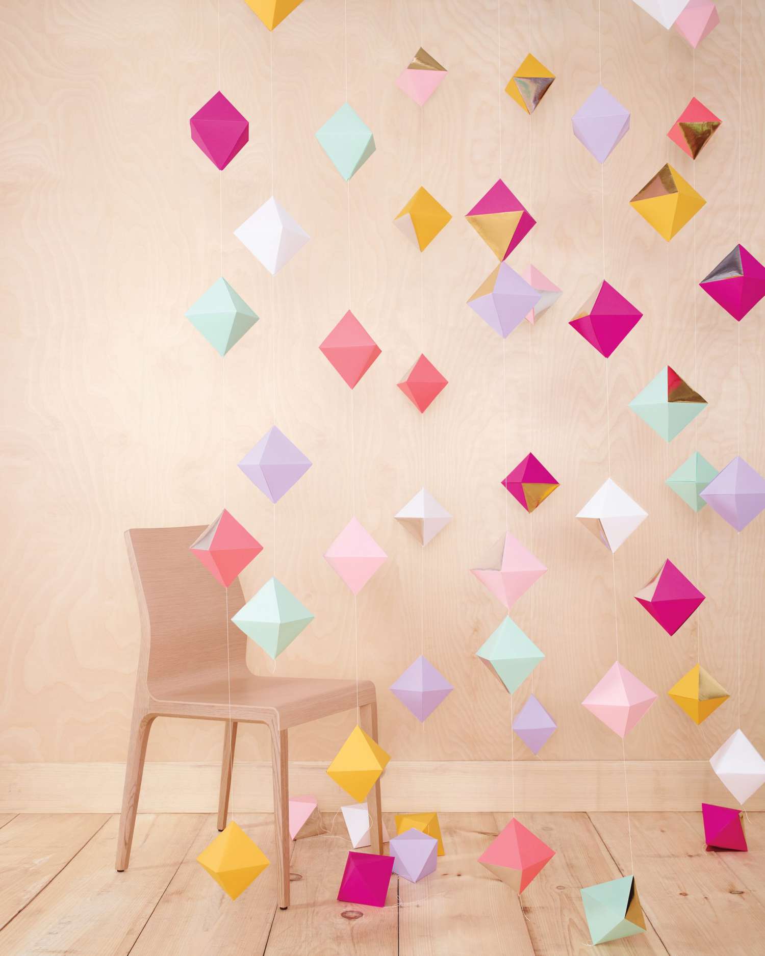 Hangnuo 50 PCS DIY Paper Origami Cranes Garland String with Silk Thread for Wedding Party Backdrop Home Decoration Mix Color