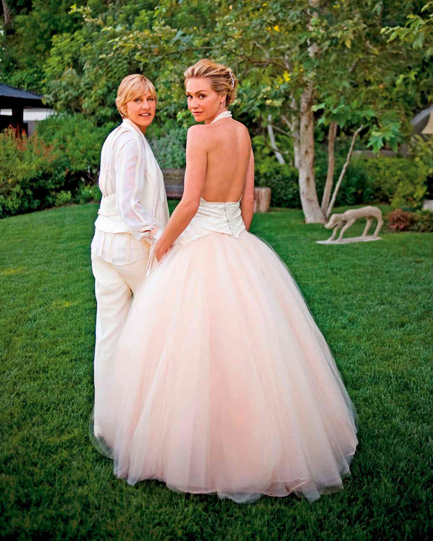 Celebrity Pink Wedding Dresses