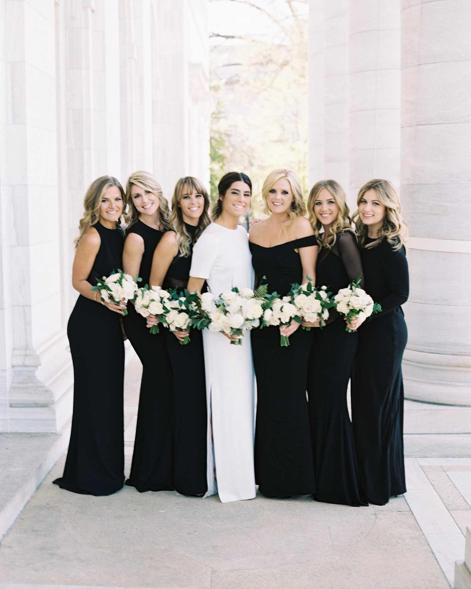 modern black bridesmaid dresses