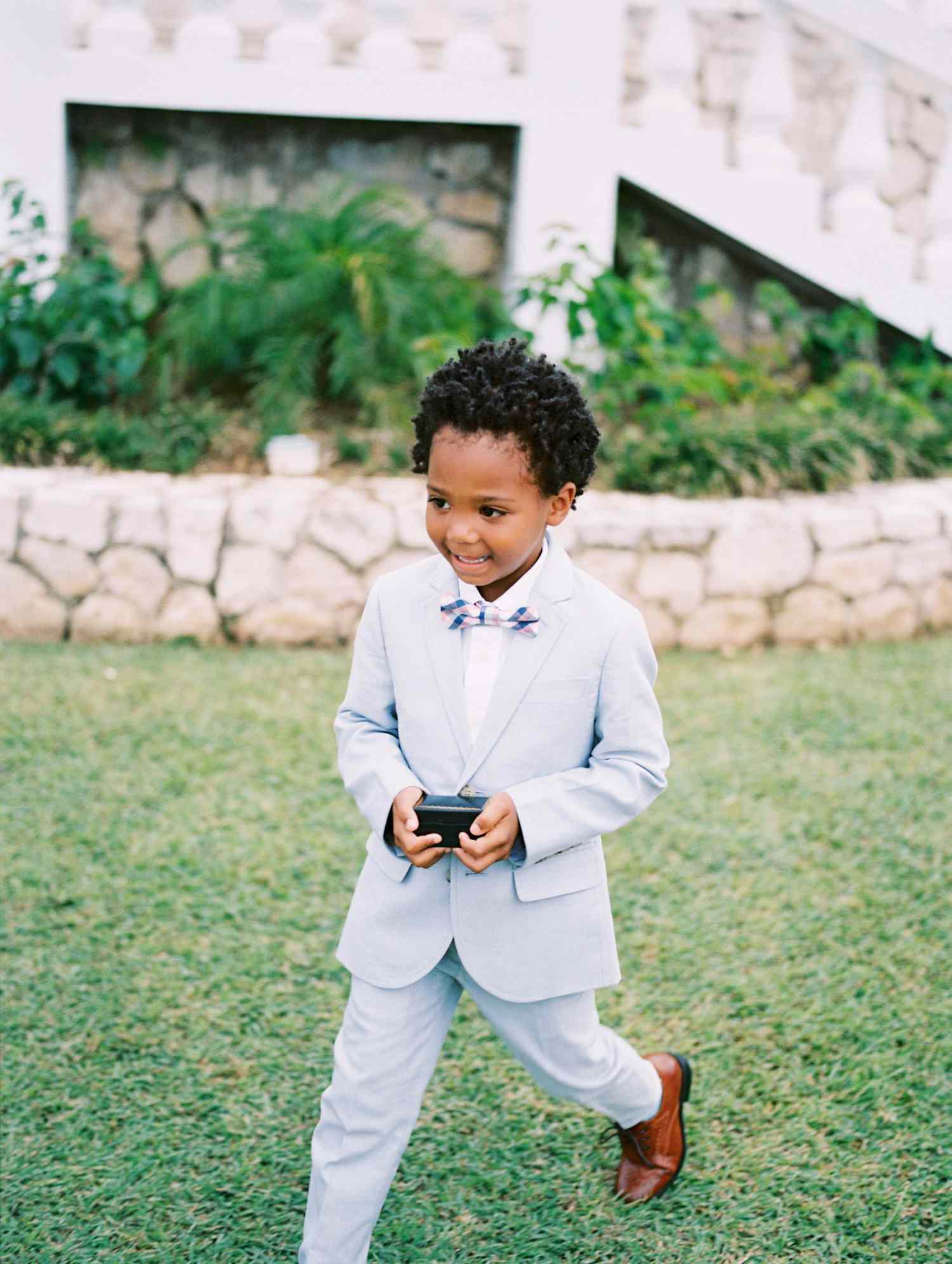 3pc Boy Toddler Formal Ivory  Bow tie White Dark Khaki Black Navy Shorts sz S-4T 