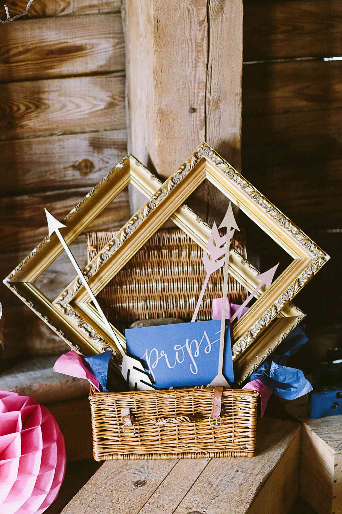 Blue Rustic Wood Pick A Prop Photobooth Personalised Wedding Sign 