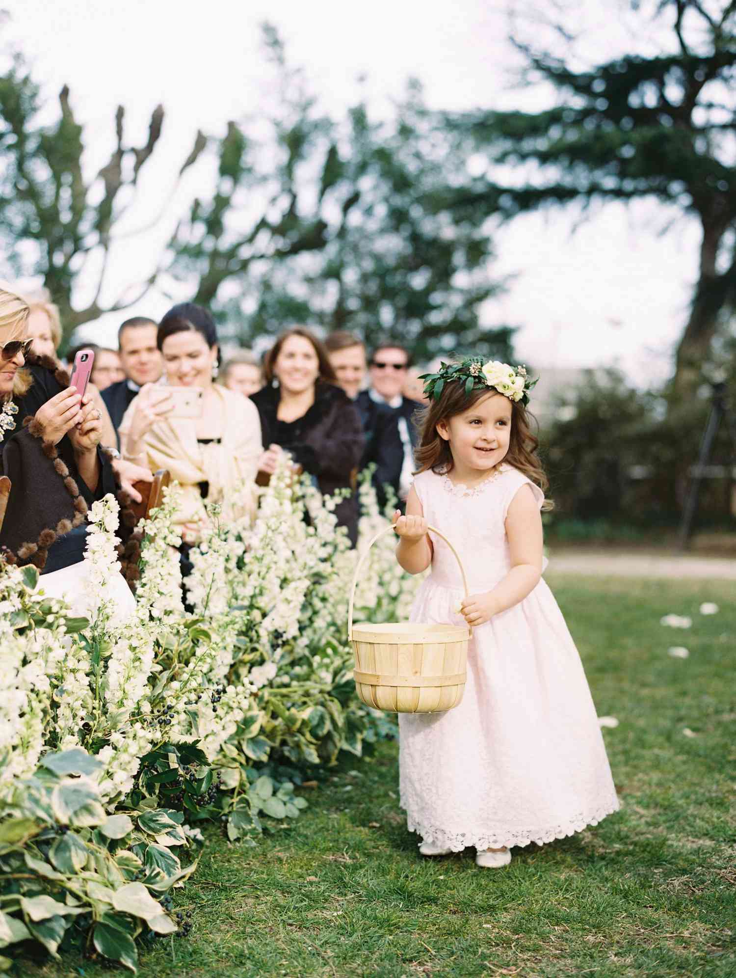 White Navy Blue Flower Girls Cotton Print Dress Baby Kids Wedding Easter Party