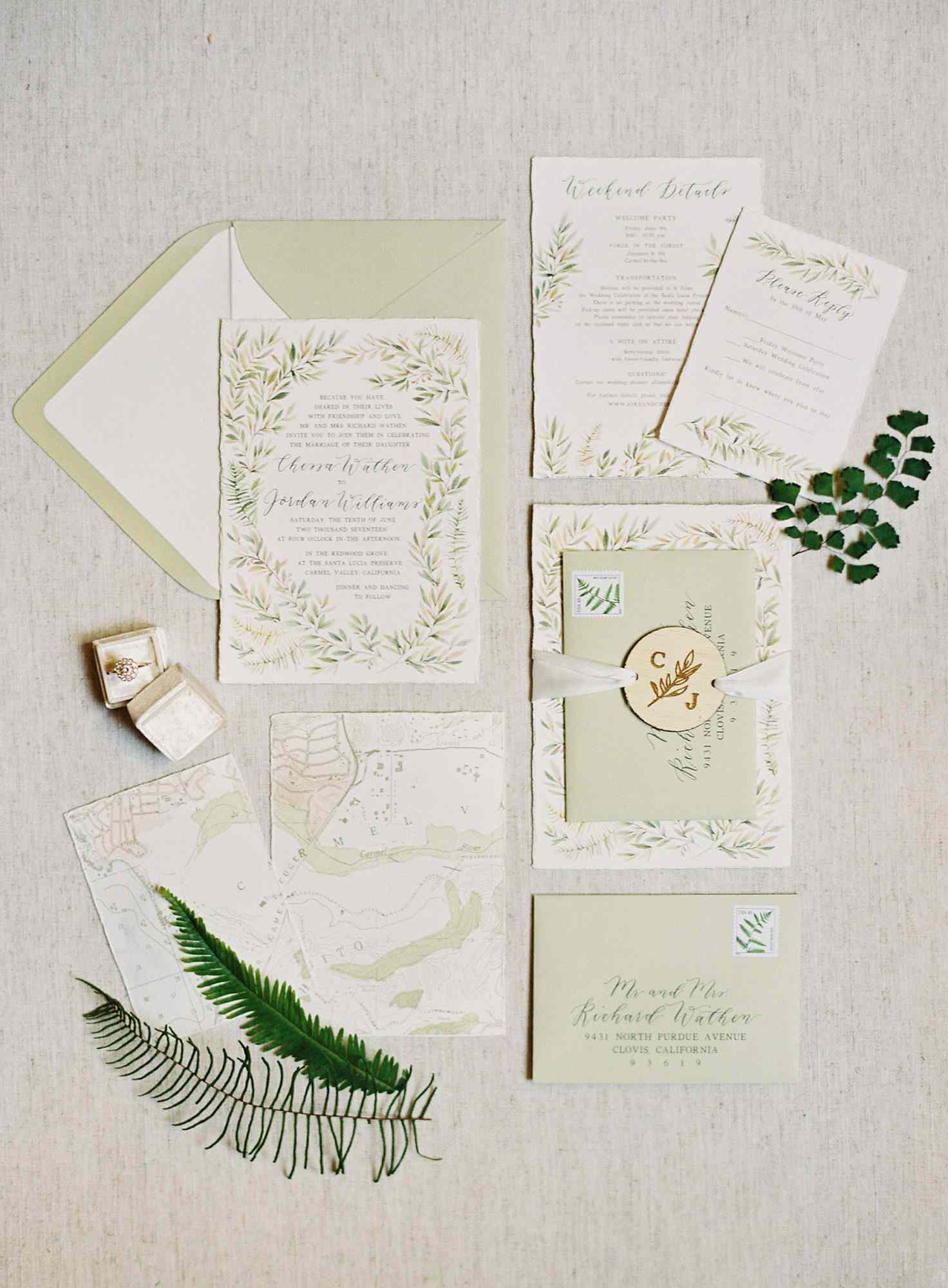 PERSONALISED RUSTIC LACE PINK,MINT & SAGE FLORAL WEDDING INVITATIONS PACKS OF 10 