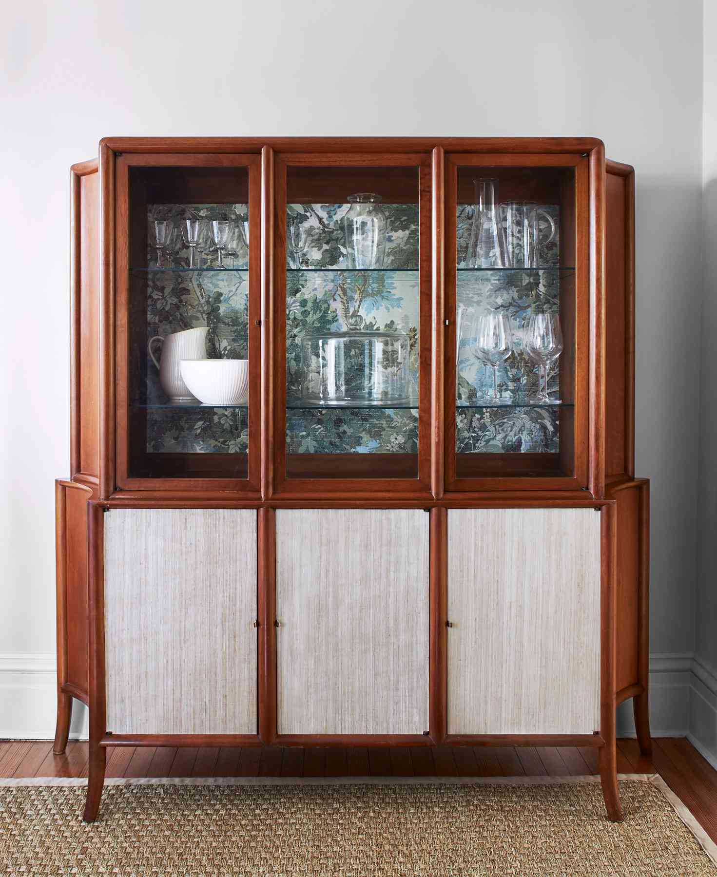 Vintage China Cabinet Display Cabinet available for customization Hutch