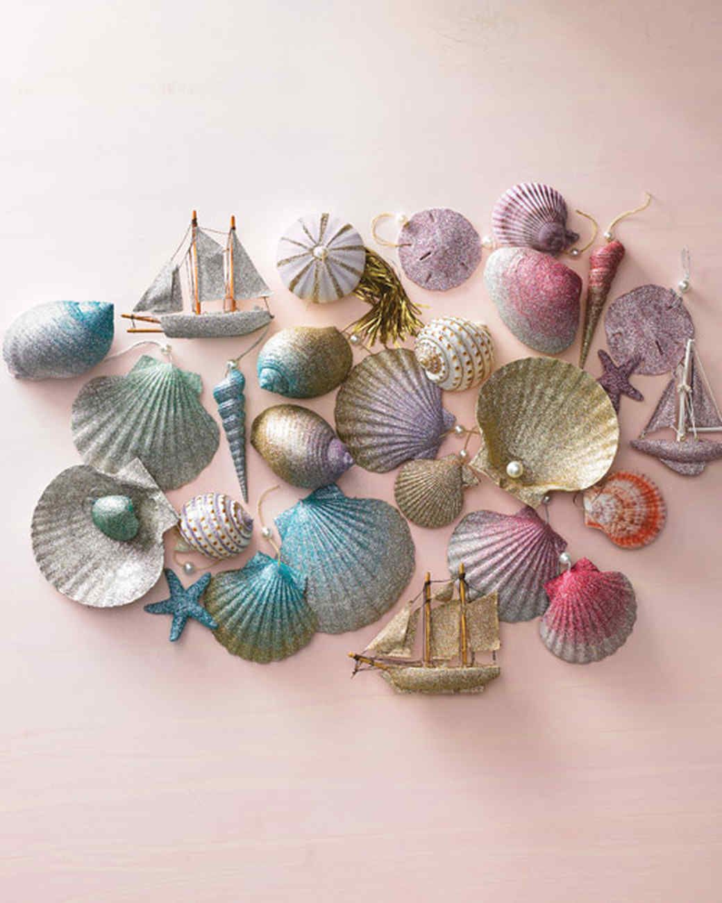 Ombrè Glittered Seashell Ornaments & Video | Martha Stewart