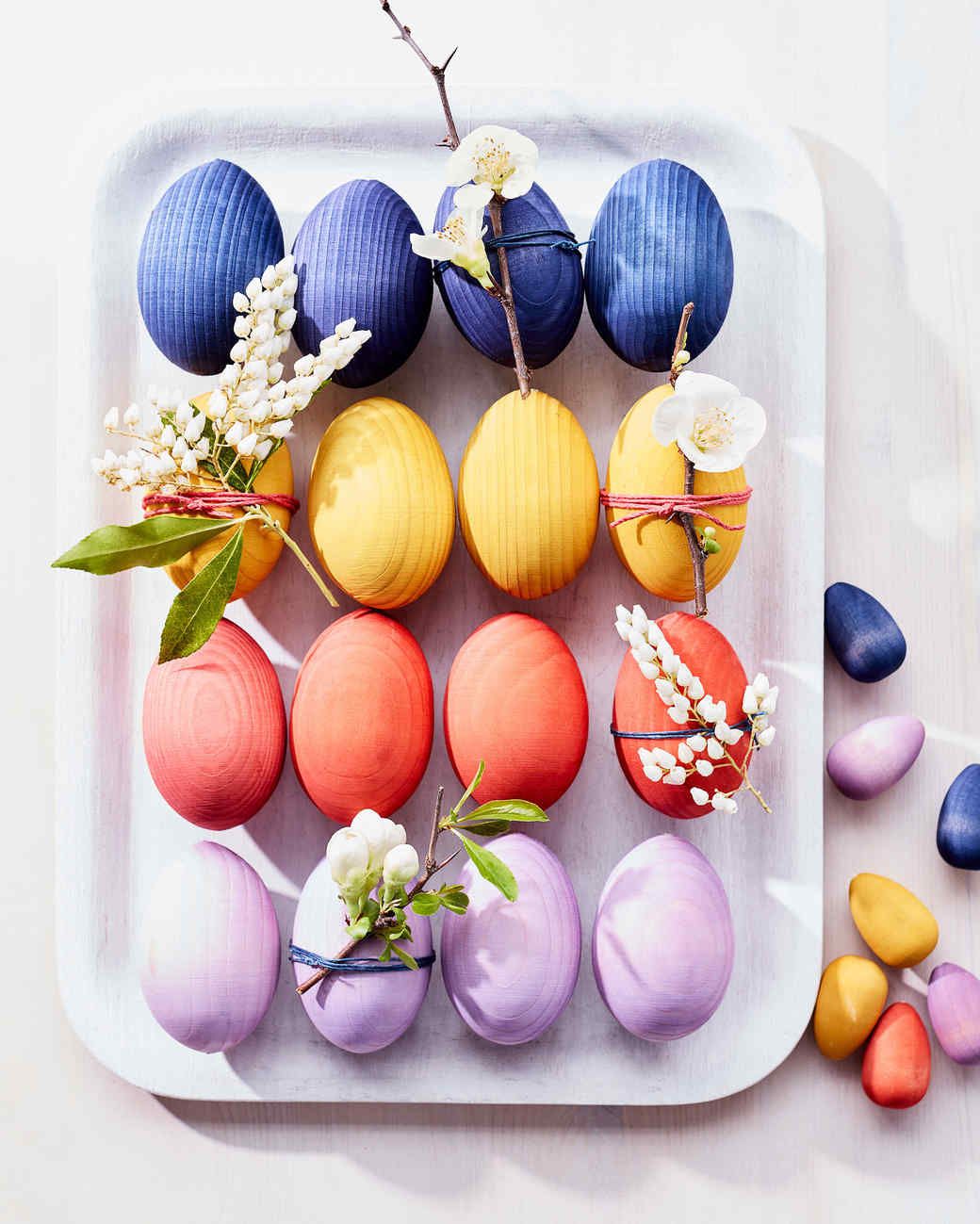 Dyed Wooden Easter Eggs Martha Stewart