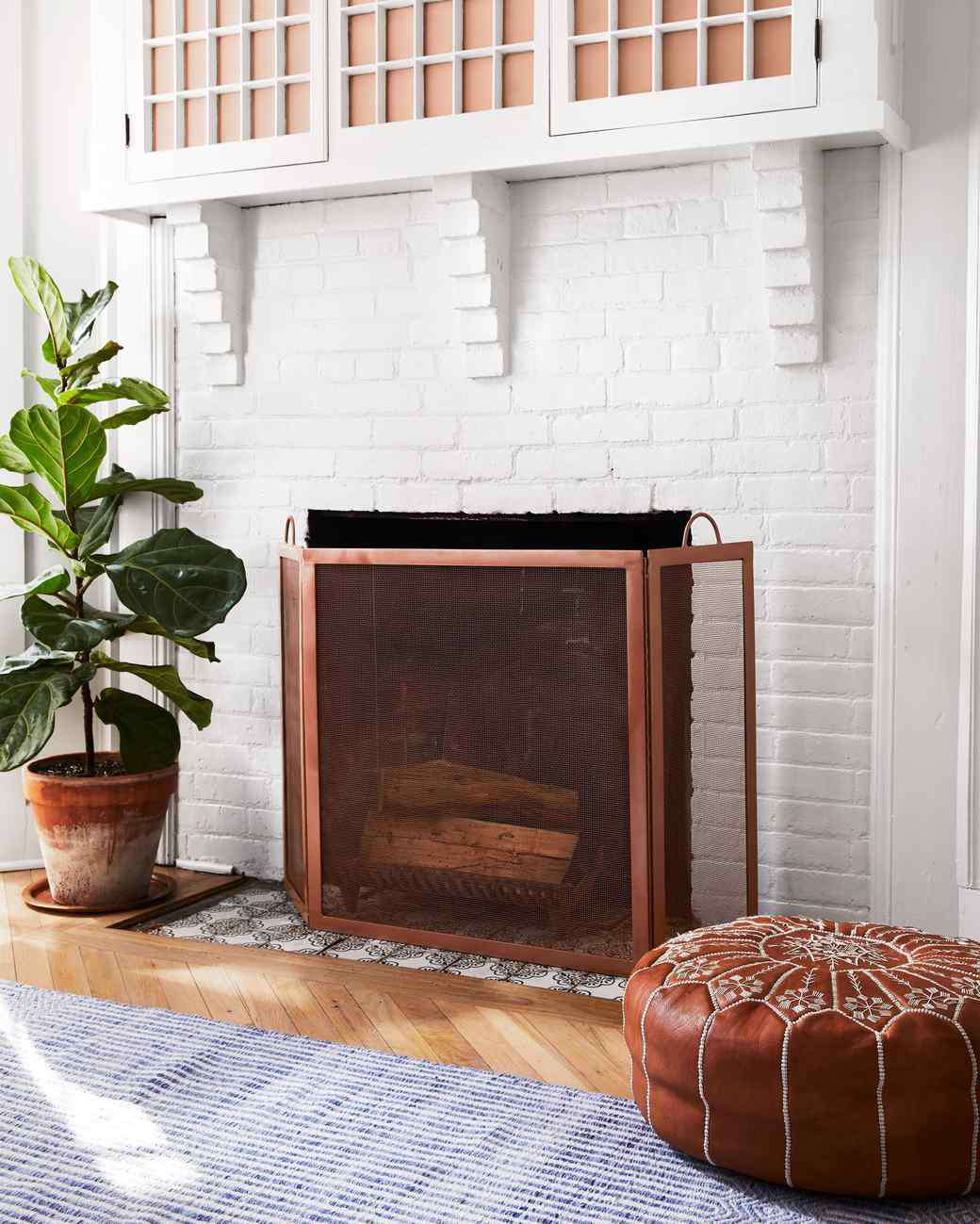 Spray Painted Metal Fire Screen, Can I Spray Paint My Brick Fireplace