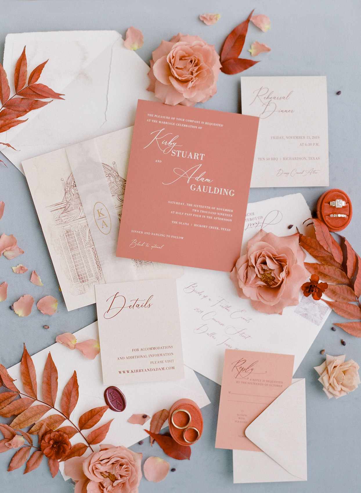 Save The Date Cards Pink Rose Gold Envelope Set of 20 New Wedding Invitation 