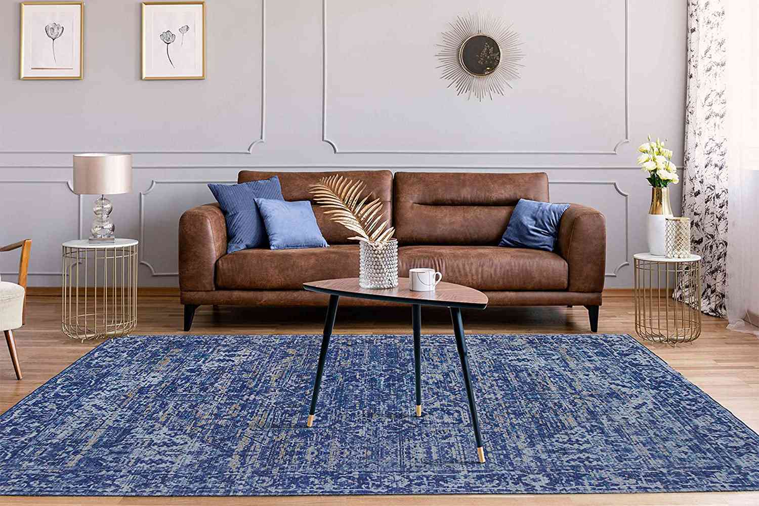 Modern Luxury Flower Pattern Living Dining Room Bedroom Area Rugs & Carpets Mats