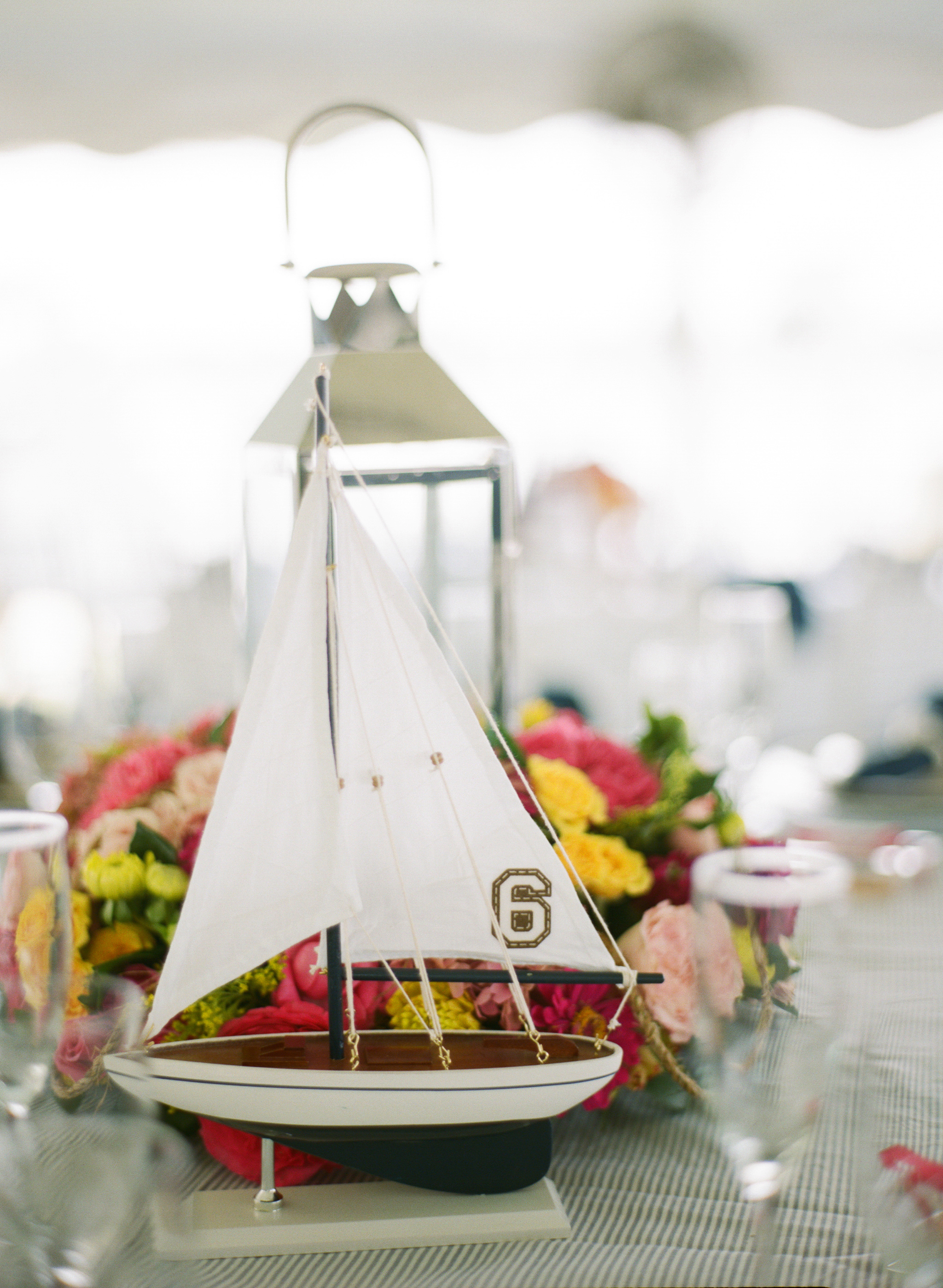 Centerpieces Table Decor Sailing Boat Note Number Place Card