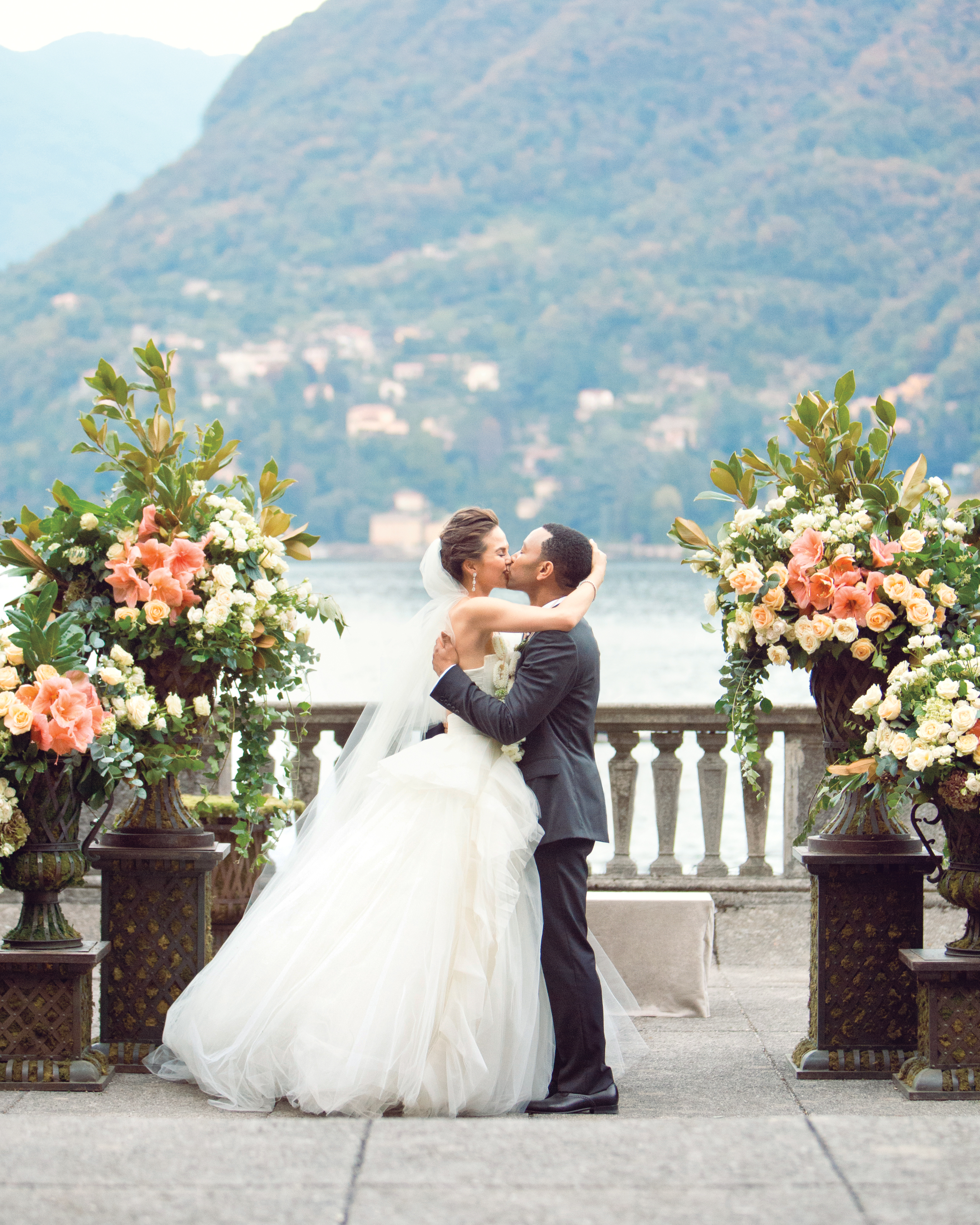 John Legend and Chrissy Teigen Kissing at Wedding
