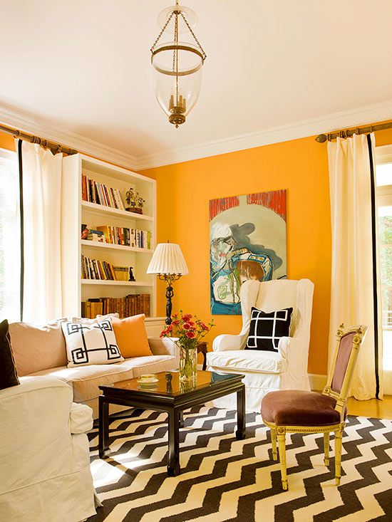 Decorating With Orange Walls Better Homes Gardens - Orange Wall Room Ideas