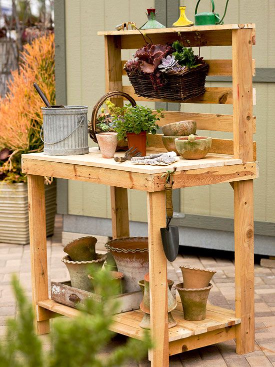 Make Your Own Potting Bench Better, How To Make A Garden Table Out Of Pallets