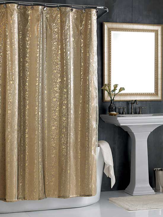 Glitzy And Glamorous Bath Accessories, Extra Long Shower Curtain Bed Bath And Beyond Uk