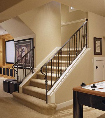 Basement Stairway Ideas Better Homes, Open Basement Stairs Railing
