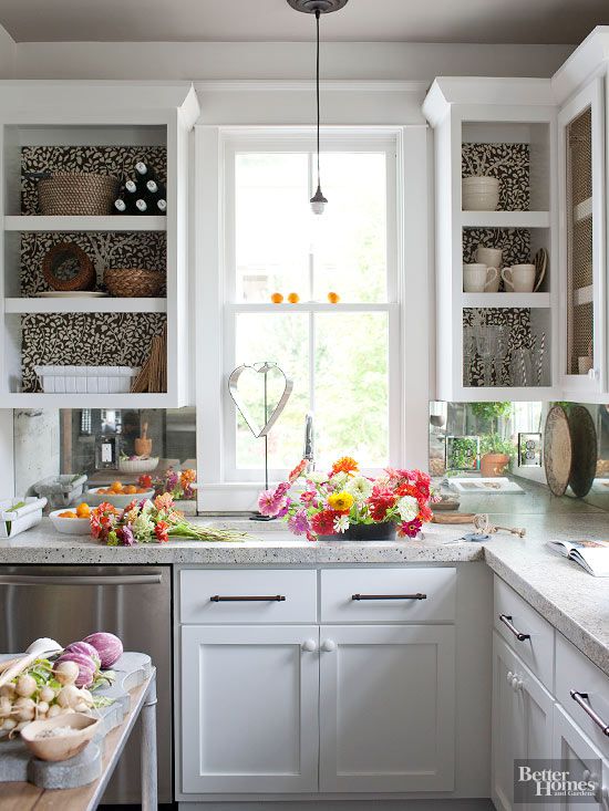 how to wallpaper the back of a cabinet | better homes & gardens