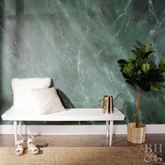 How To Paint A Marble Inspired Wall Better Homes Gardens - How To Paint A Marble Faux Finish On Walls