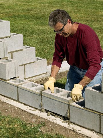 Build a Concrete Block Wall Better Homes Gardens