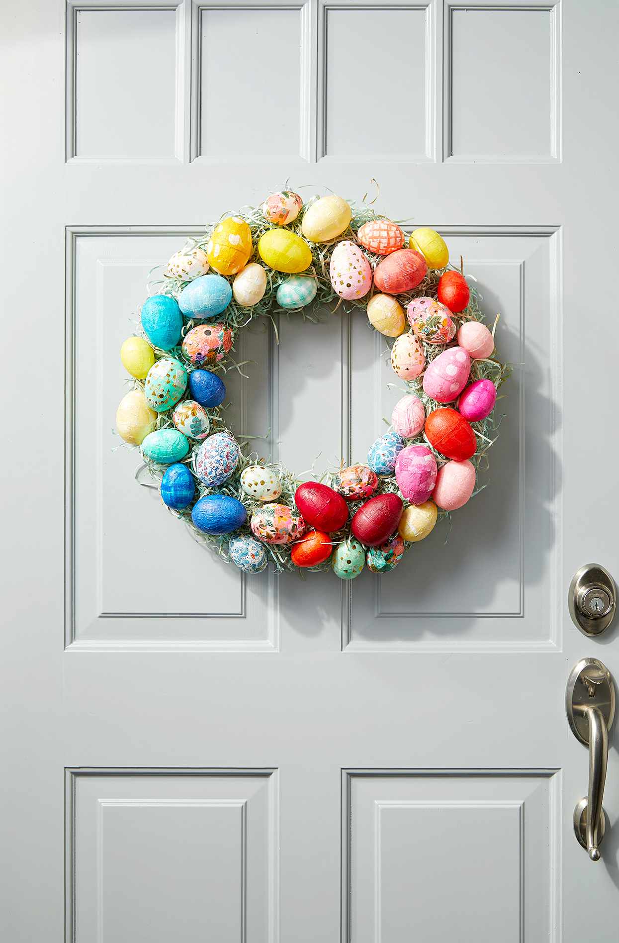 Easter Bird Wreath Egg Flowers Glittered LARGE FOR Mom Greeting Card W/ TRACKING 