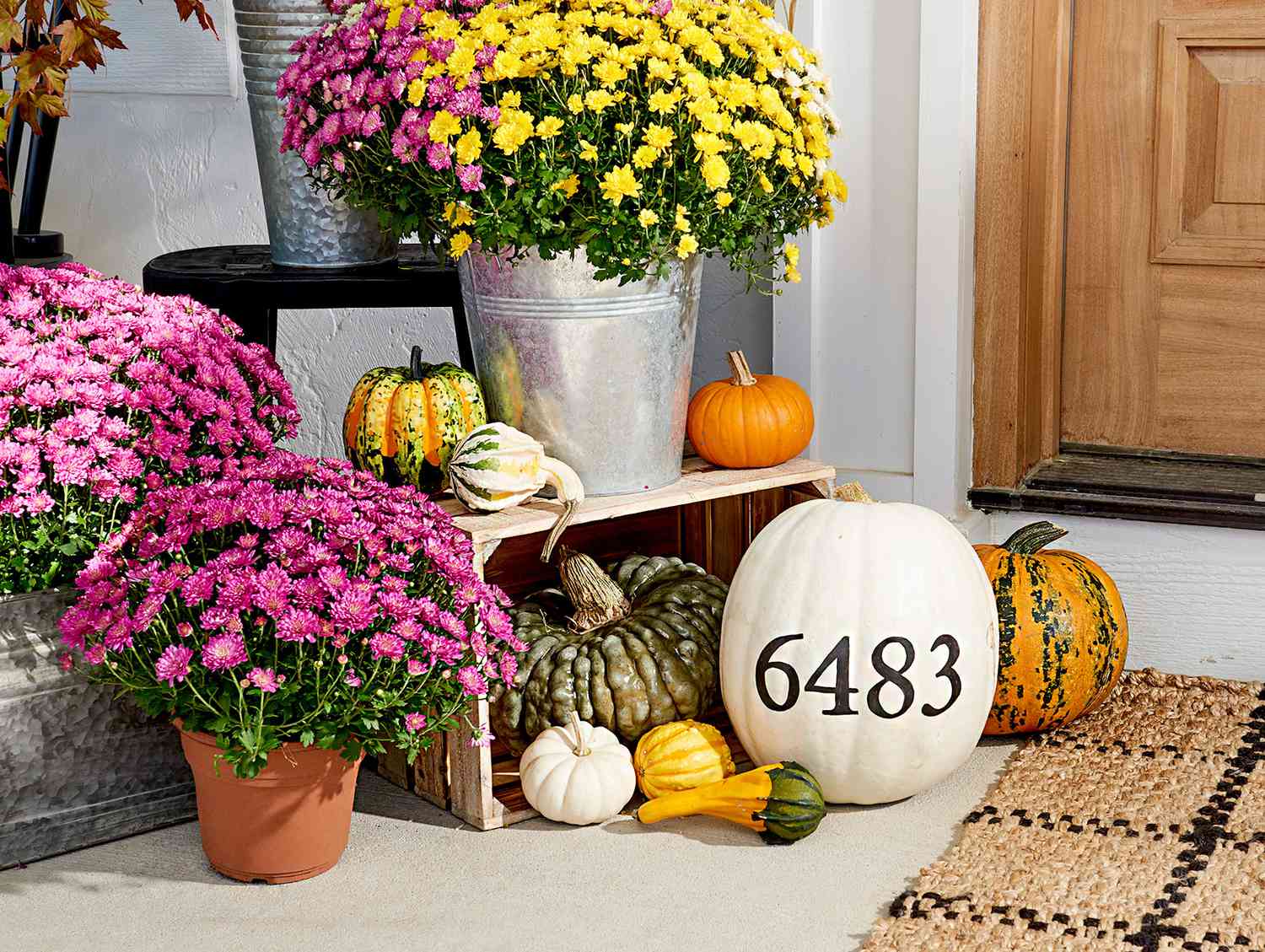 rustic pumpkin fall pumpkins, Fall wreath decor fall decorations Happy Fall door decor Fall wreath rails