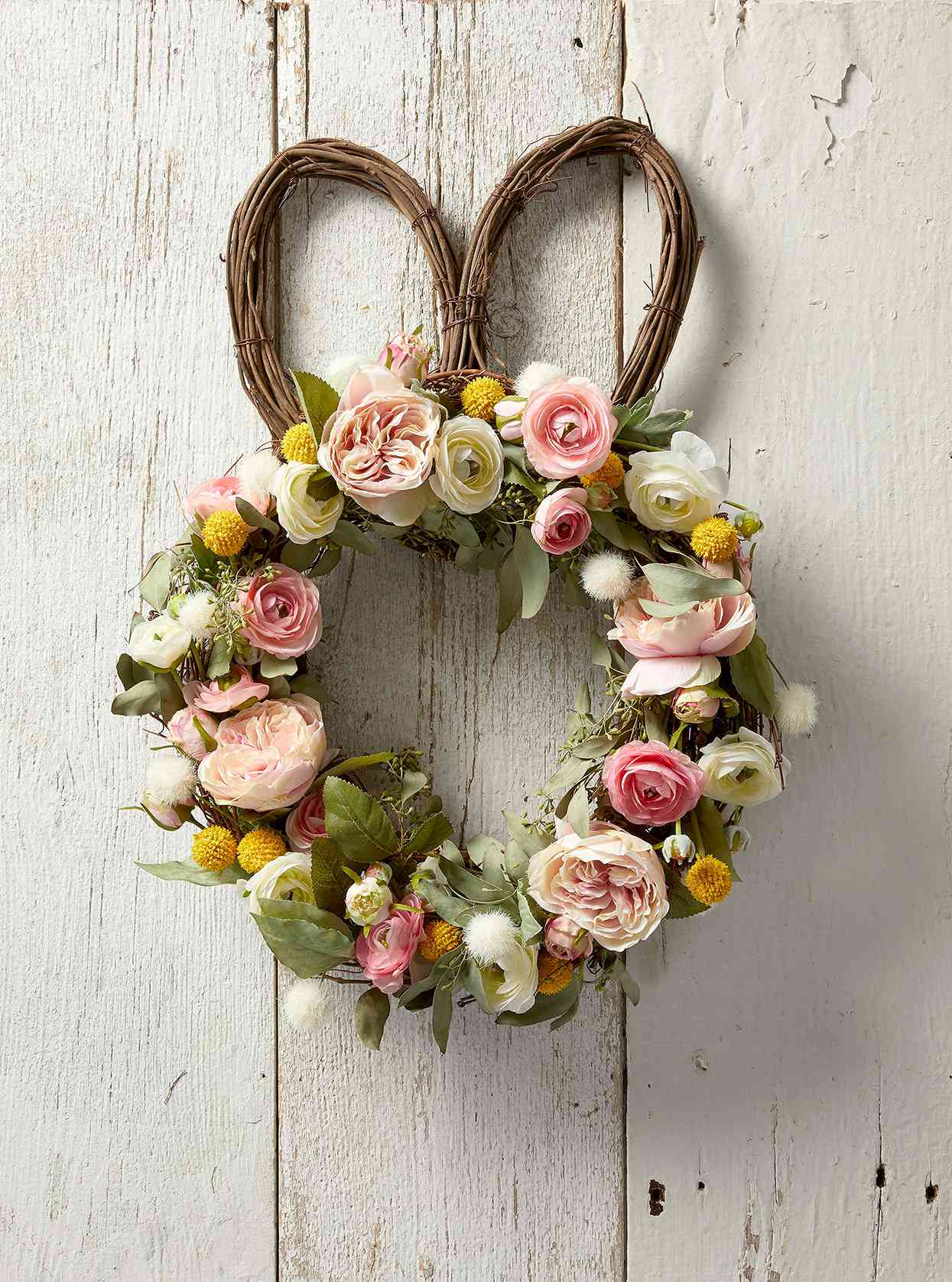6 Inch Small Rustic Easter Wreath Adorned with Bunny Lulu Home Set of 3 Mini Easter Rattan Wreath Spring Hanging Wreath Front Door Decoration Chicks and Easter Eggs