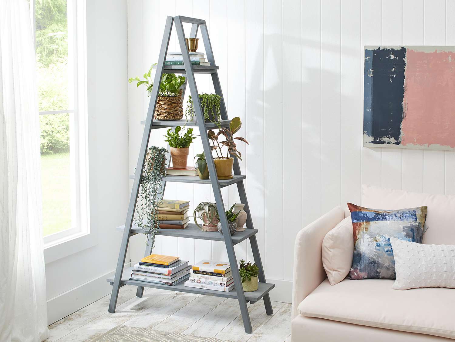 How To Build An A Frame Ladder Shelf, Decorative Ladder Shelf For Living Room
