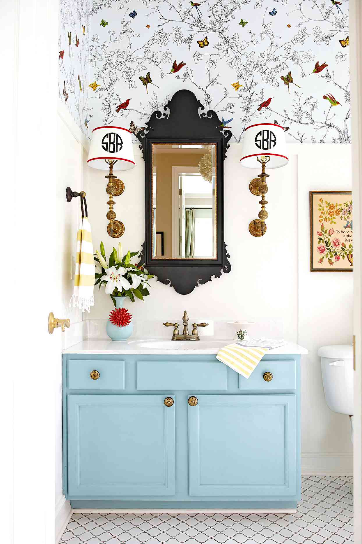 13 Before And After Vanity Makeovers, Colored Bathroom Vanity Ideas